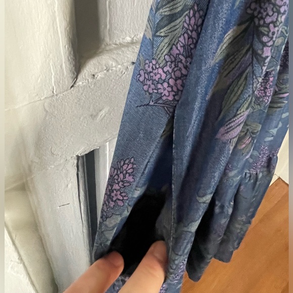 Natural Life Dress Womens XL Blue Floral Boho Relaxed Tiered Peasant Cottage - Picture 6 of 10